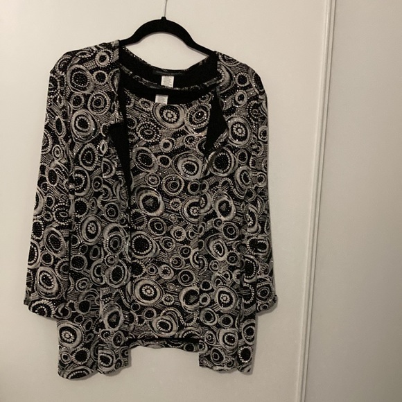 a DRESSing WOMAN 2 piece open 3/4 sleeves with sleeveless inner blouse Size 2X - Picture 3 of 11